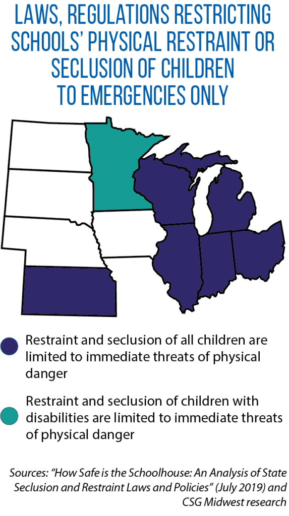 State laws on physical restraint, seclusion of students