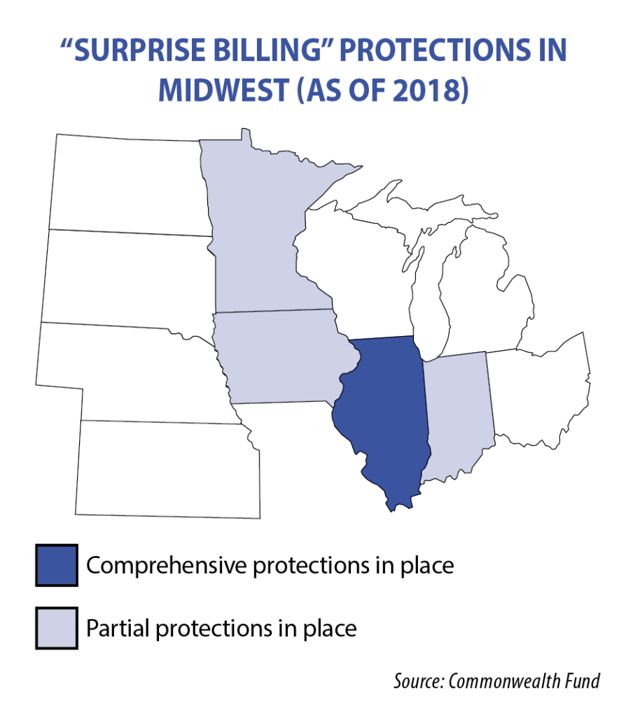 map on surprise billing laws