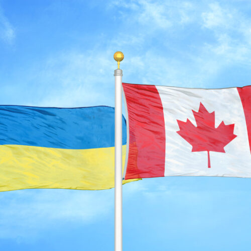 Ukraine-Canada flags